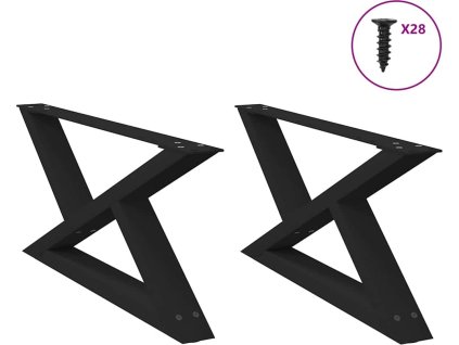Nohy konferenčního stolku 2 ks ocel 70 x (30-31,3) cm ocel [4012692] (Barva Černá)