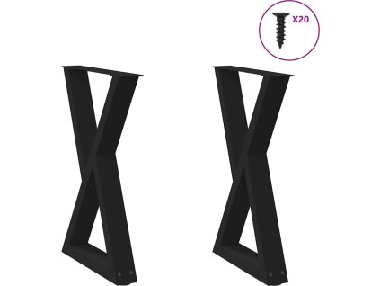 Nohy k jídelnímu stolu 2 ks 60 x (72-73,3) cm ocelové [4012720] (Barva Černá)