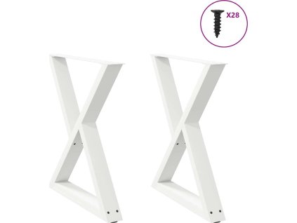 Nohy k jídelnímu stolu 2 ks ocel 80 x (72-73,3) cm ocel [4012729] (Barva Bílá)