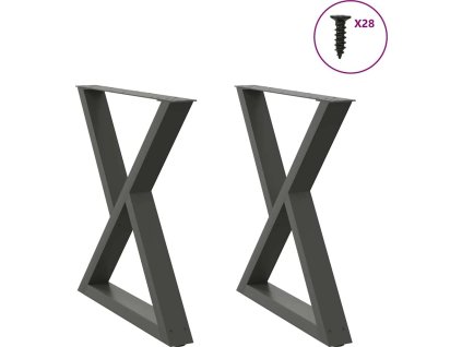 Nohy k jídelnímu stolu 2 ks 70 x (72-73,3) cm ocelové [4012726] (Barva Antracitová)