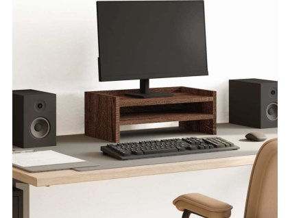 Stojan na monitor 42 x 24 x 16 cm kompozitní dřevo [854721] (Barva Hnědý dub)