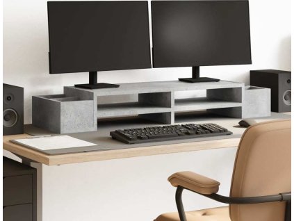 Stojan na monitor s úložným prostorem 100x27x15 cm [854691] (Barva Betonová šedá)