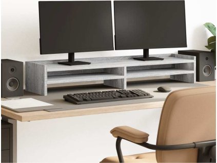 Stojan na monitor 100 x 24 x 16 cm kompozitní dřevo [854729] (Barva Šedá sonoma)