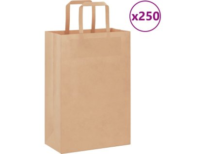 Papírové tašky 250 ks s uchy 21x11x31 cm [4101980] (Barva Červená)