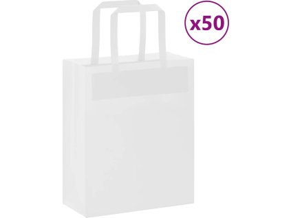 Papírové tašky 50 ks s uchy 18x8x22 cm [4101824] (Barva Bílá)