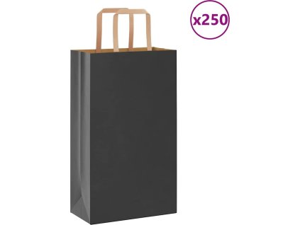 Papírové tašky 250 ks s uchy 21x11x36 cm [4101813] (Barva Hnědá)