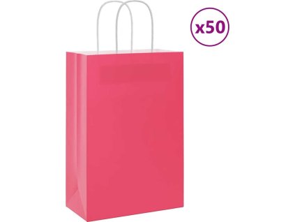 Papírové tašky 50 ks s uchy 21x11x31 cm [4101574] (Barva Hnědá)