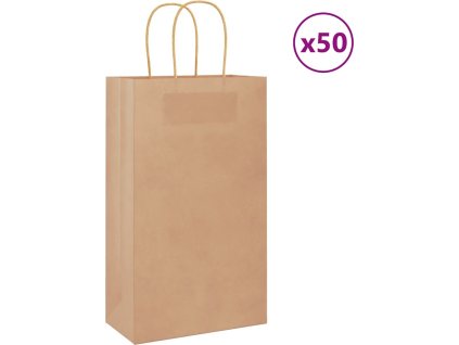 Papírové tašky 50 ks s uchy 21x11x36 cm [4101687] (Barva Modrá)