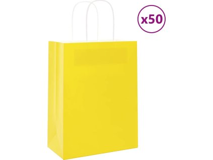 Papírové tašky 50 ks s uchy 21x11x28 cm [4101685] (Barva Modrá)