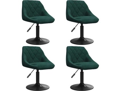 Otočné jídelní židle 4 ks samet [3088794] (Barva Tmavě zelená)