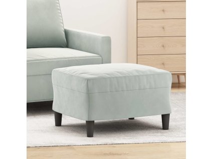 Podnožka 60 x 50 x 41 cm samet [349293] (Barva Světle šedá)