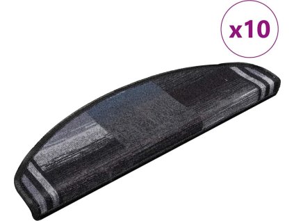 Nášlapy na schody samolepicí 10 ks 65x21x4 cm [149835] (Barva Černá a šedá)