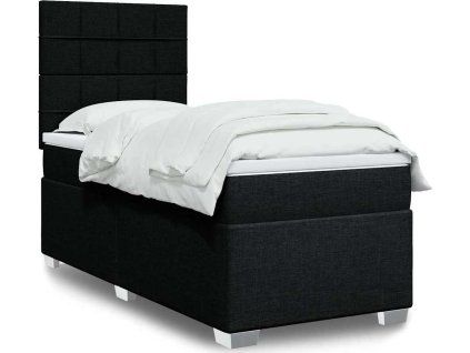 Box spring postel s matrací 90x190 cm textil [3292645] (Barva Černá)