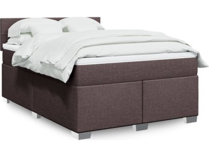 Box spring postel s matrací 140x200 cm textil [3288214] (Barva Tmavě hnědá)