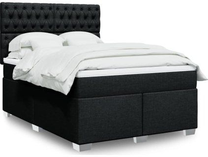 Box spring postel s matrací 140x200 cm textil [3292820] (Barva Černá)
