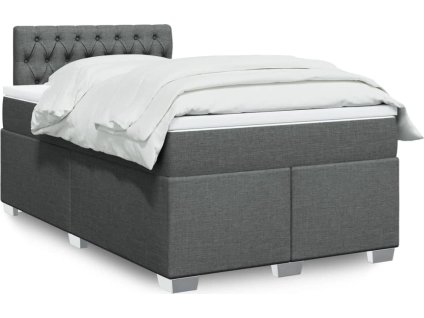 Box spring postel s matrací 120x200 cm textil [3288163] (Barva Tmavě šedá)