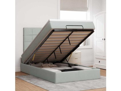 Osmanský rám postele s matracemi 120x200cm samet [3313463] (Barva Světle šedá)