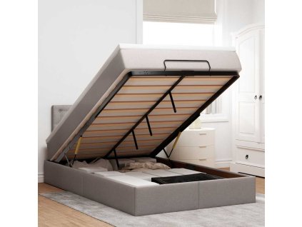 Osmanský postel s matrací 120x200 cm textil [3311619] (Barva Taupe)