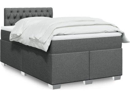 Box spring postel s matrací 120x200 cm textil [3285863] (Barva Tmavě šedá)