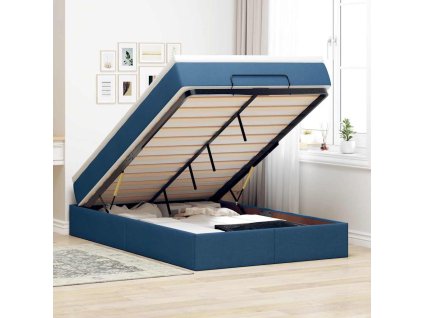 Osmanský rám postele s matrací 120x200cm textil [3311099] (Barva Světle šedá)