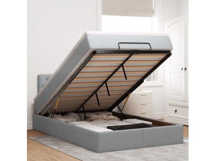 Osmanský rám postele s matrací 120x200cm textil [3311532] (Barva Světle šedá)