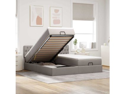 Osmanský rám postele s matrací 180x200cm textil [3312019] (Barva Taupe)