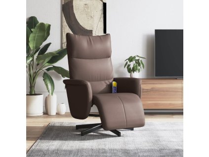 Masážní polohovací křeslo s podnožkou umělá kůže [356594] (Barva Hnědá)