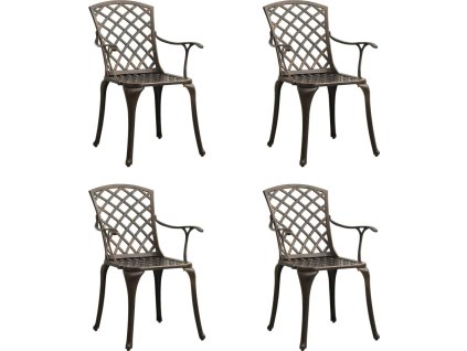 Zahradní židle 4 ks litý hliník [315571] (Barva Bronzová)