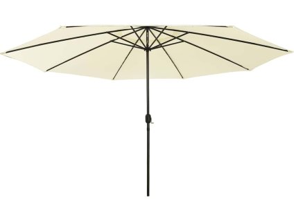 Zahradní slunečník s LED osvětlením 400 cm [312530] (Barva Písková)