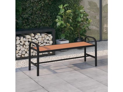 Zahradní lavice 124,5 cm ocel a WPC [317138] (Barva Hnědo-černá)