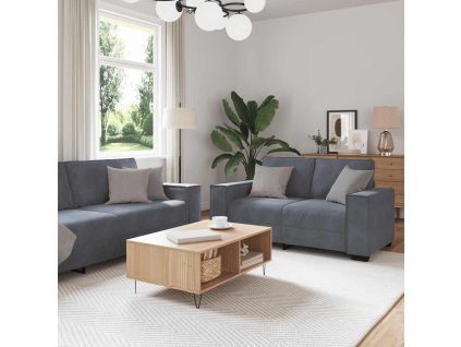 2dílná sedací souprava s poduškami samet [3324701] (Barva Tmavě šedá)