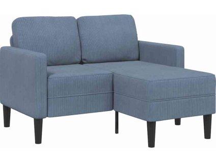 Dvoumístná pohovka s lehátkem ve tvaru L 125 cm [4107079] (Barva Modrá)