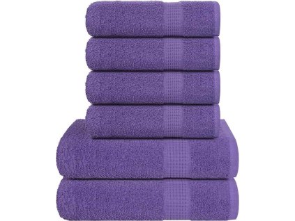 6dílná sada ručníků 360 g/m² 100% bavlna [137087] (Barva Fialová)