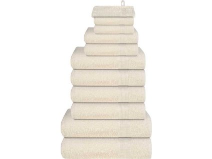 12dílná sada ručníků 360 g/m² 100% bavlna [137109] (Barva Krémová)
