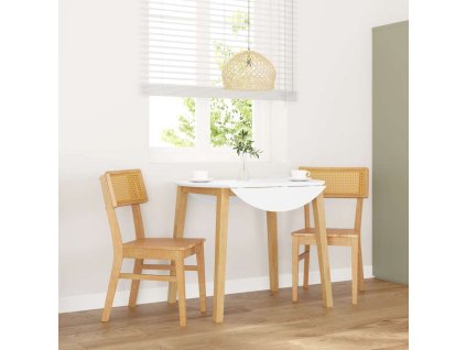 Jídelní židle s polštáři 2 ks Hnědá masivní dřevěná guma [4102464] (Barva Přírodní)