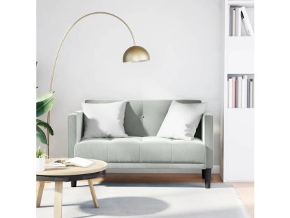 Loveseat Sofa 111 cm samet [4100570] (Barva Světle šedá)