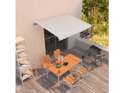 Automatická zatahovací markýza 350 x 250 cm [3051228] (Barva Modro-bílá)