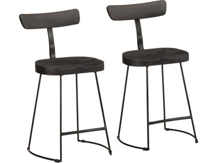 Barové stoličky 2 ks 49x43x79 cm Masivní dřevo Mango [4013517] (Barva Černá)