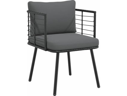 zahradní židle s polstry z ho polyratanu [4108259] (Barva Černá)