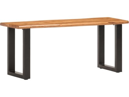 Lavice s živou hranou 110 cm masivní akáciové dřevo a ocel [286456] (Barva Hnědá)