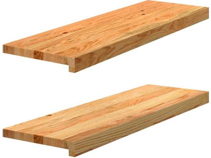 Okenní parapety 2 ks neošetřené 80x25x2cm masivní dubové dřevo [4009142] (Barva Světle hnědá)