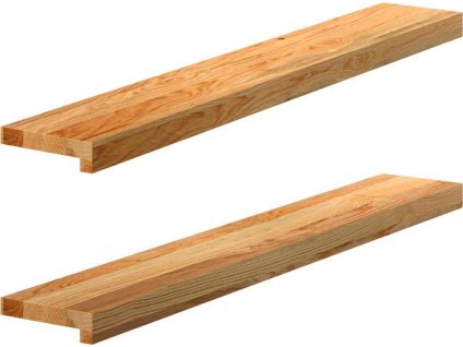 Okenní parapety 2 ks neošetřené 100x15x2cm masivní dubové dřevo [4009128] (Barva Světle hnědá)