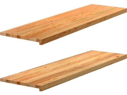 Okenní parapety 2 ks neošetřené 140x40x2cm masivní dubové dřevo [4009203] (Barva Tmavě hnědá)