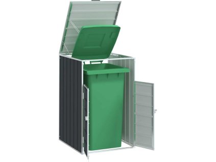 Box na 1 popelnici 72 x 81 x 115 cm ocel [4006171] (Barva Zelená)