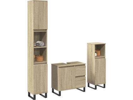 3dílný set koupelnového nábytku kompozitní dřevo [3307678] (Barva dub sonoma)