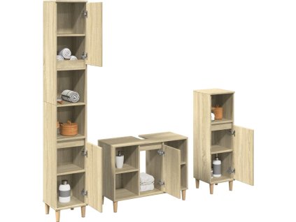 3dílný set koupelnového nábytku kompozitní dřevo [3325079] (Barva dub sonoma)