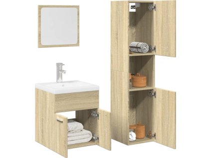 Set koupelnového nábytku dřevotříska [3324992] (Barva dub sonoma)