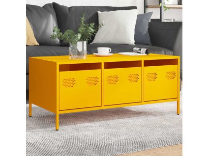 Konferenční stolek 101,5 x 50 x 43,5 cm ocel [851271] (Barva Žlutá)