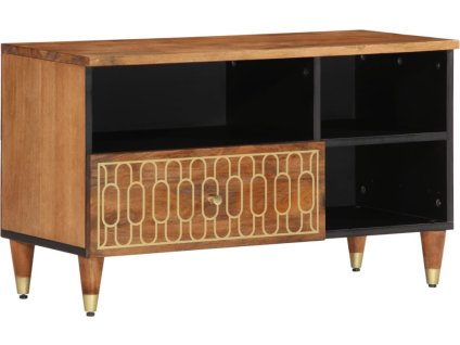 TV skříňka 80 x 33 x 46 cm masivní mangovníkové dřevo [358301] (Barva medová hnědá)
