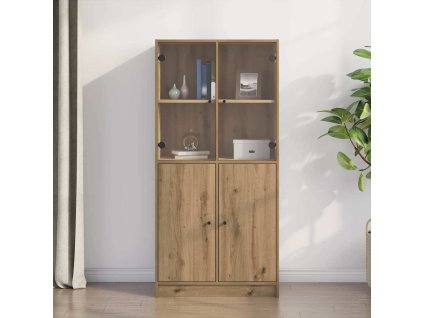 Highboard s dvířky 68x37x142 cm kompozitní dřevo [3318723] (Barva artisian oak)